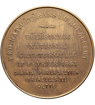 Belgium, Baudouin of Belgium (1951-1993). Medal 1951, Federation of National Veterans of King Albert (1909-1934)