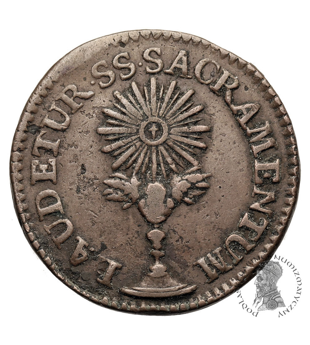 Belgium, Liege / Luik. Copper Token / Jeton of the Confraternity of the Holy Sacrament, LAUDETUR SS SACRAMENTUM