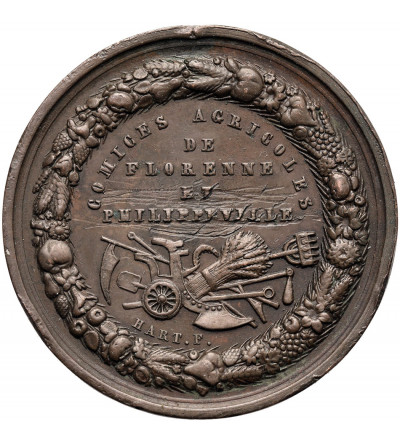 Belgium, Leopold I of Belgium (1831-1865). Medal on the Florenne and Philippeville Agricultural Exhibition