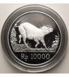 Indonesia. 10000 Rupiah 1987, Babirusa (series: Wildlife) - Proof