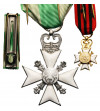 Belgium, Leopold II (1865-1909). Set of Gold and Silver Cross of Merit for Long Civil Service