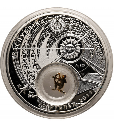 Belarus. 20 Roubles 2013, Sagittarius, series: Signs of the Zodiac - Proof