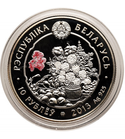 Belarus. 10 Roubles 2013, Rose, series: Beauty of Flowers - Proof