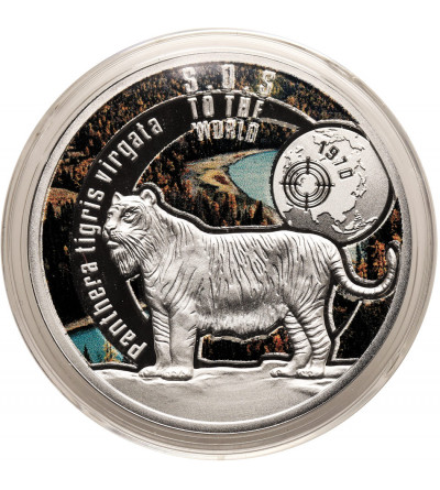 Niue. 1 Dollar 2016, Caspian tiger (Panthera tigris virgata), series: S.O.S. to the World - They're Already Gone- Proof