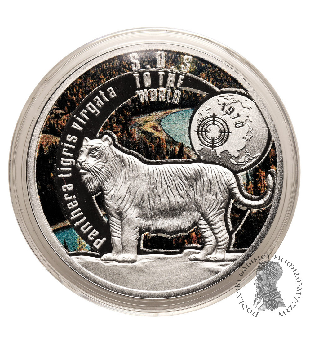 Niue. 1 Dollar 2016, Caspian tiger (Panthera tigris virgata), series: S.O.S. to the World - They're Already Gone- Proof