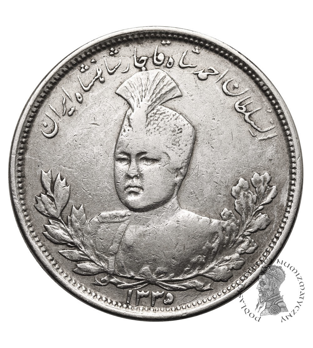 Iran. Sultan Ahmad Shah, AH 1327-1344 / 1909-1925 AD. 5000 Dinars (5 Kran), AH 1335 / 1916 AD