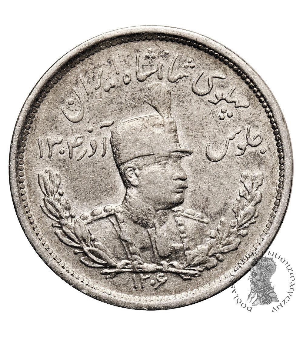 Iran, Reza Shah 1925-1941. 2000 Dinars (2 Kran), SH 1306 / 1927 AD, L (Leningrad mint)