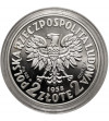 Polska, PRL (1952-1989). 2 złote Łoś 1958 (2012), replika niezrealizowanego projektu monety