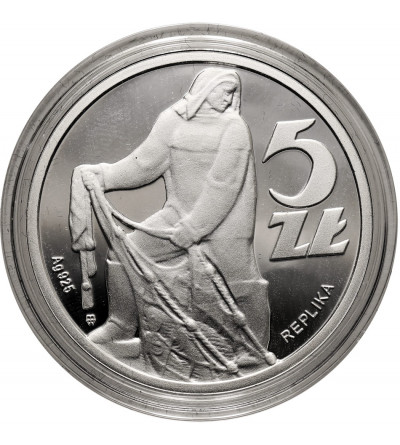 Poland, PRL (1952-1989). 5 zloty 1958 (2012), Fisherman, Replica of the unrealized design