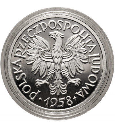 Polska, PRL (1952–1989). 5 złotych 1958 (2012), Rybak, replika niezrealizowanego projektu monety