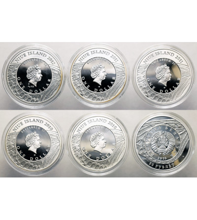 Niue / Belarus. Set of 6 coins from the Butterflies series - Proof