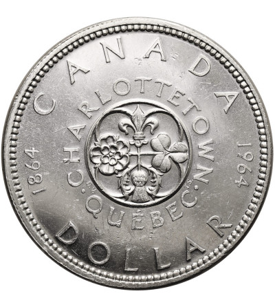 Kanada, Elżbieta II (1952-2022). 1 dolar 1964, 100 Rocznica Konferencji w Charlottetown i Quebecu