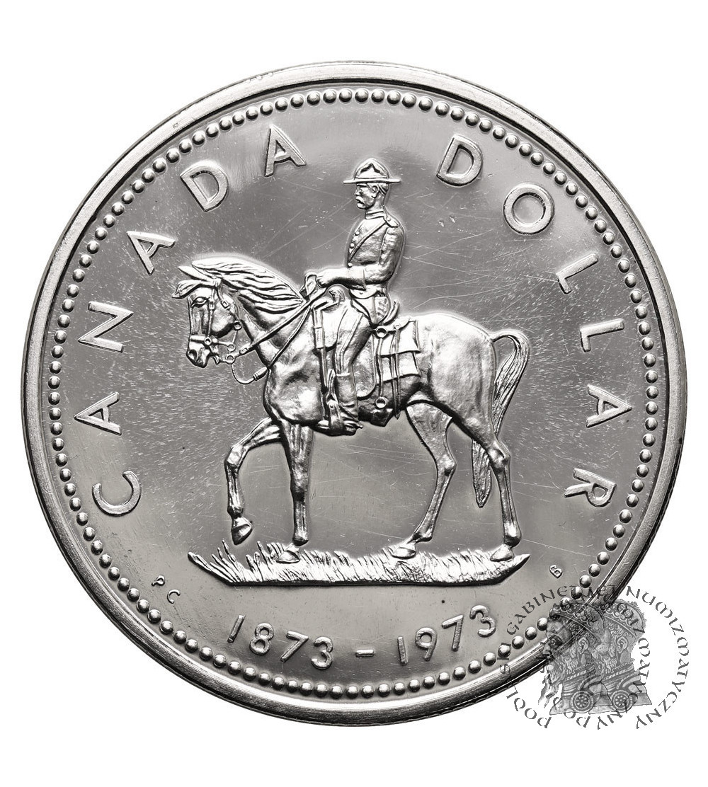 Kanada, Kolumbia Brytyjska. 1 Dolar 1973, Setna Rocznica powstania Królewskiej Kanadyjskiej Policji Konnej
