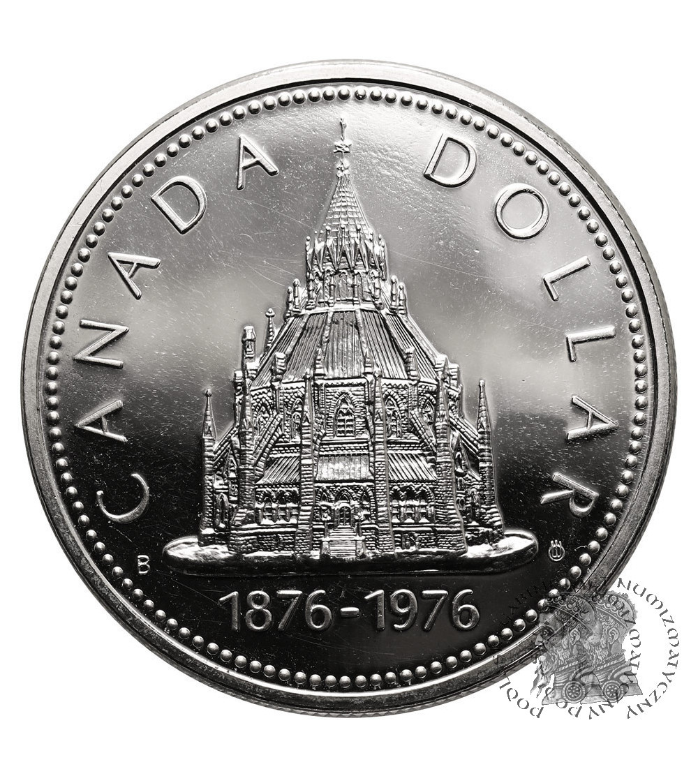 Canada, British Columbia. 1 Dollar 1976, 100th Anniversary of the Parliamentary Library in Ottawa
