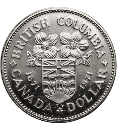 Canada, Elizabeth II (1952-2022). 1 Dollar 1971, British Columbia - 100th Anniversary of the Annexation