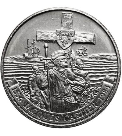 Kanada, Elżbieta II (1952-2022). 1 dolar 1984, 450 rocznica lądowania Jacquesa Cartiera na półwyspie Gaspe