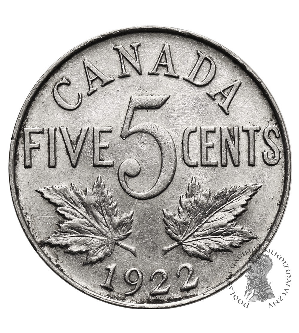 Canada, George V (1910-1936). 5 Cents 1922