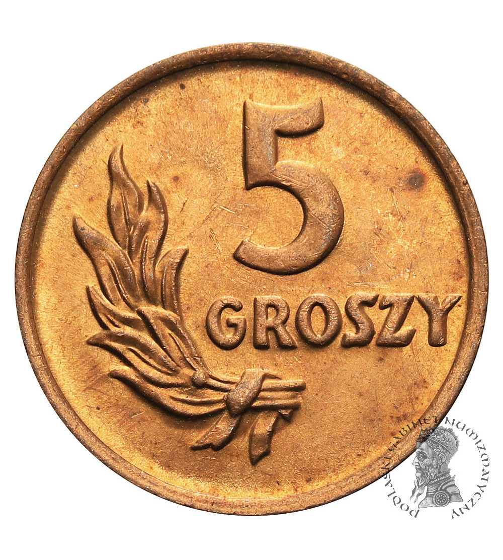 Poland, Republic of Poland (1944 - 1952). 5 Groszy 1949, Bronze
