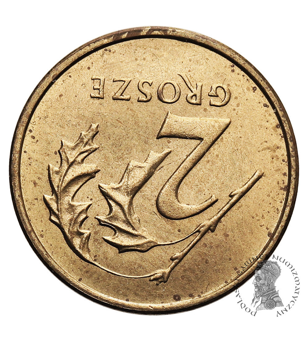Polska, Rzeczpospolita Polska (1944 - 1952). 2 grosze 2000 - odwrotka 175 stopni
