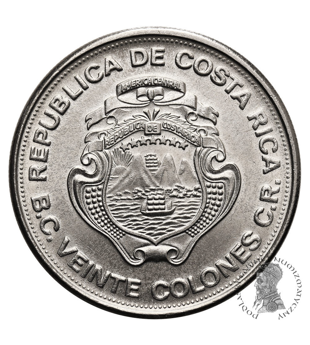 Costa Rica. 20 Colones 1975, 25th Anniversary of the Central Bank