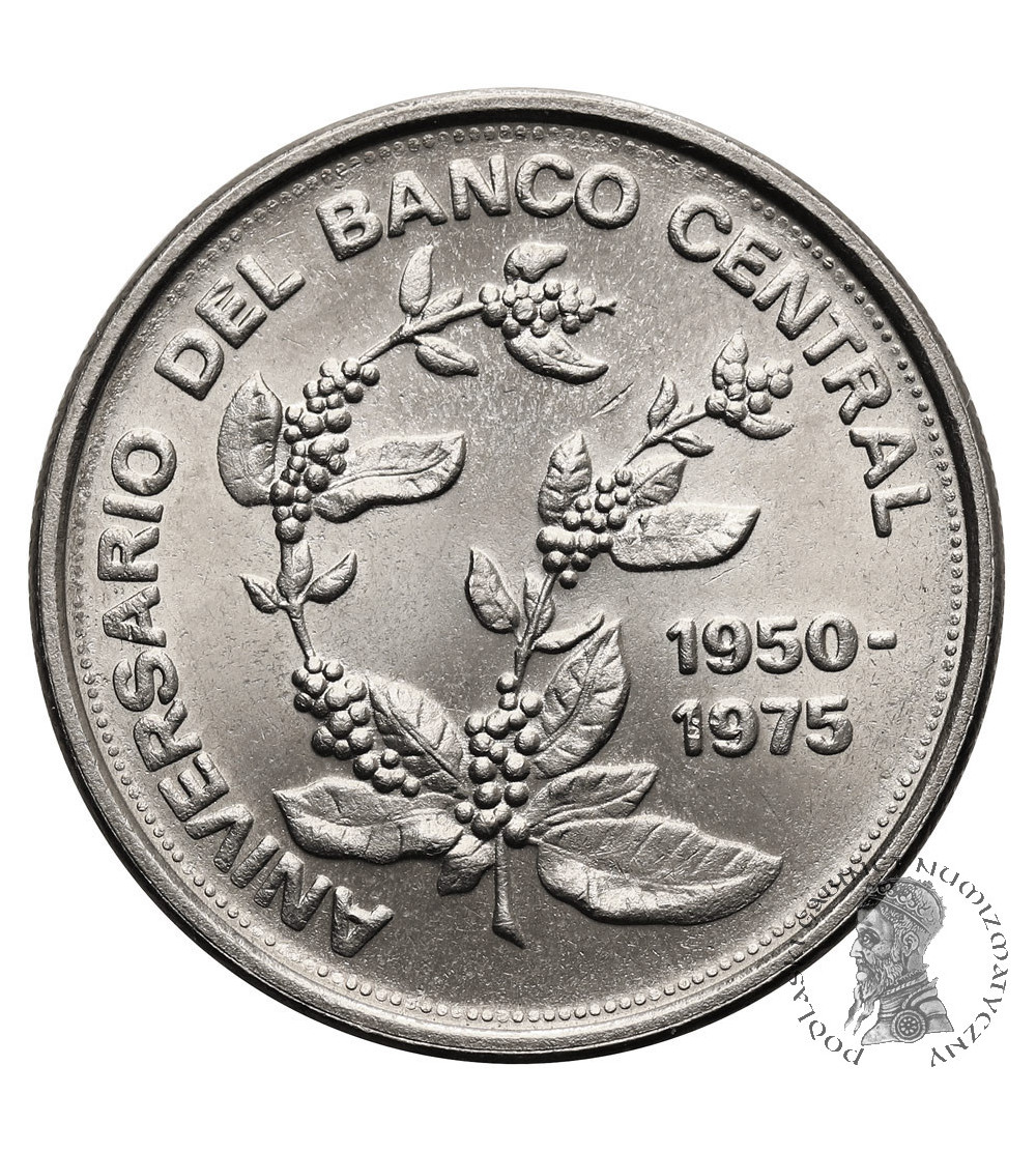 Kostaryka. 5 Colones 1975, 25-lecie Banku Centralnego