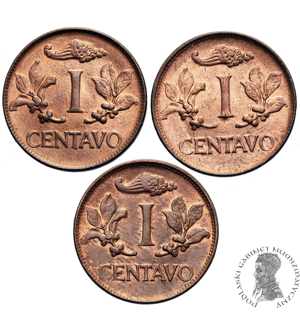 Kolumbia. Zestaw 3 x 1 Centavo 1969, 1973, 1977