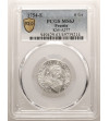 Prusy Wschodnie, Fryderyk II Wielki 1740-1786. Szóstak 1754 E, Królewiec - PCGS MS 63