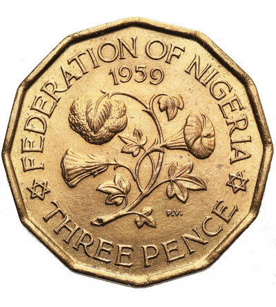Nigeria, Elizabeth II (1952-1963). 3 Pence 1959