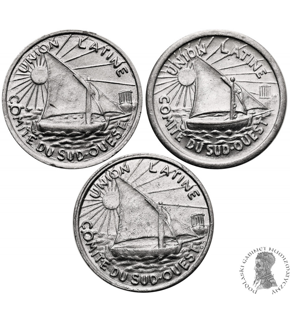 Francja. Monety zastępcze, 10 Centimes 1922 / 1927, 1930, 1933, Union Latine Comité du Sud Ouest - Toulouse