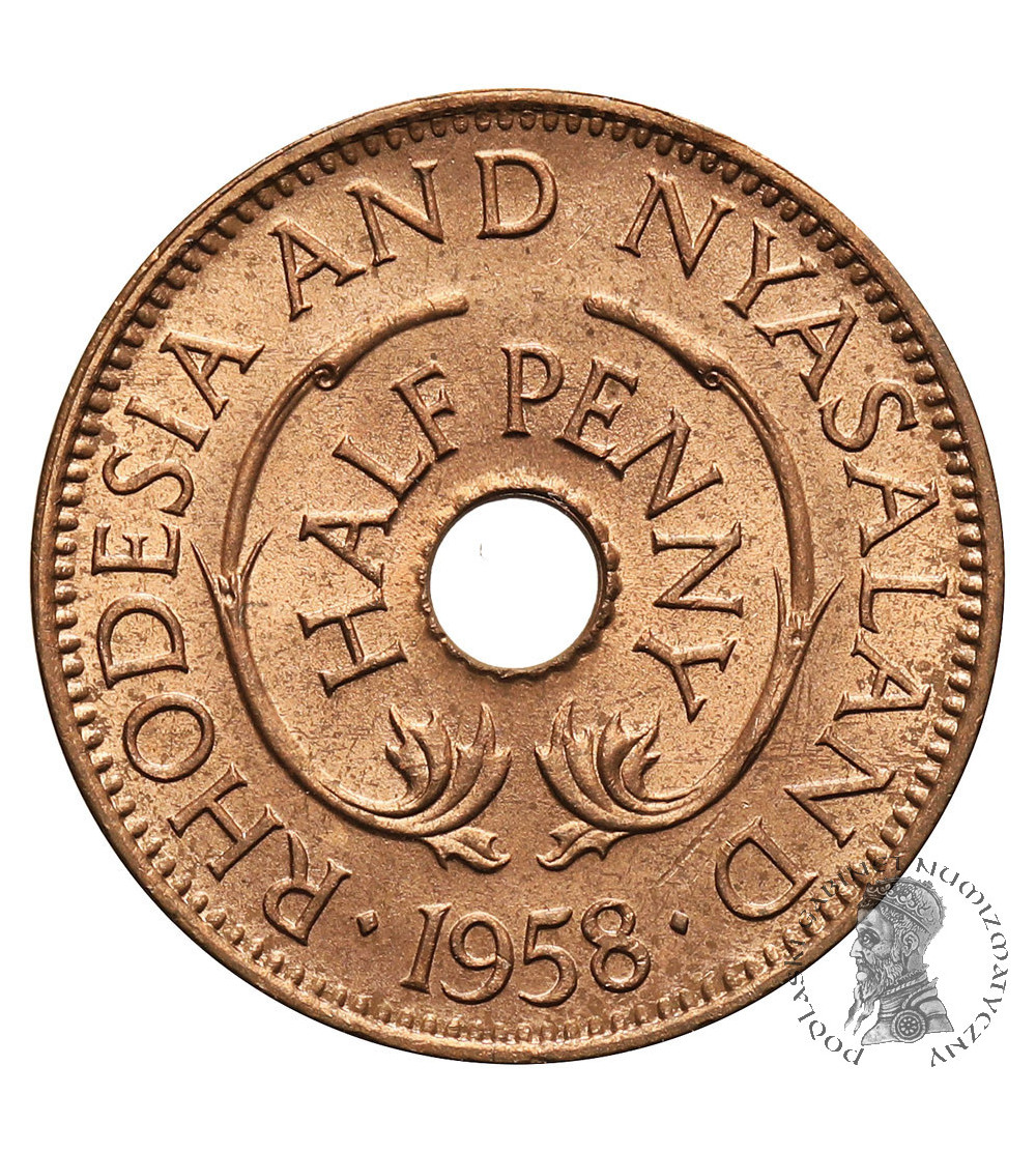 Rhodesia & Nyasaland. 1/2 Penny 1958