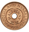Rhodesia & Nyasaland. 1/2 Penny 1958