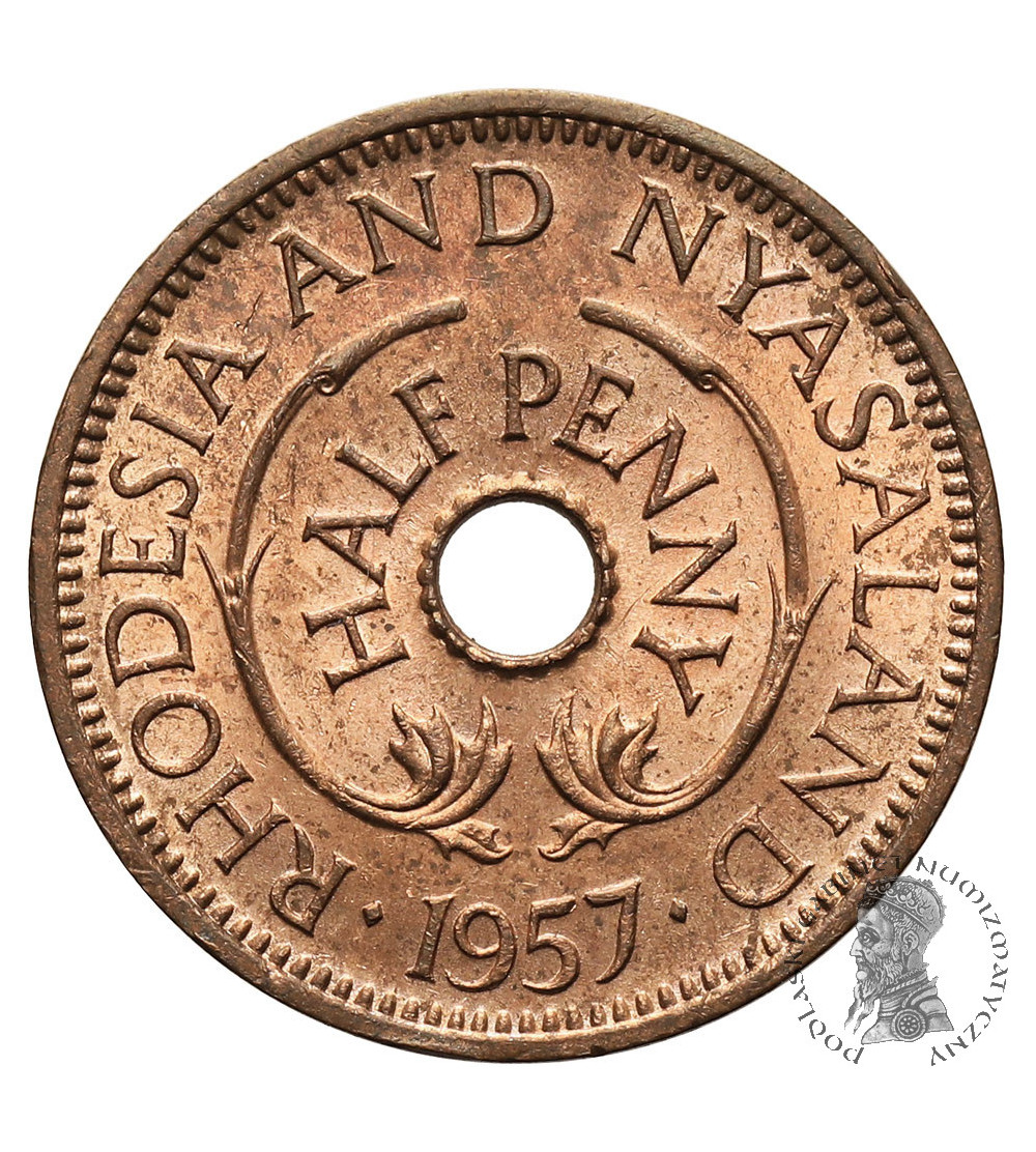 Rhodesia & Nyasaland. 1/2 Penny 1957