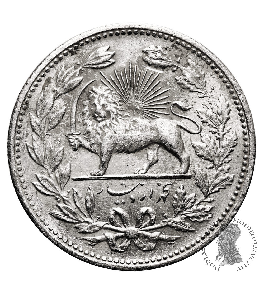 Iran, Muzaffar al-Din Shah. 5000 Dinars (5 Kran), AH 1320 / 1902 AD Iran, Muzaffar al-Din Shah. 5000 Dinars (5 Kran), AH 1320 / 1902 AD
