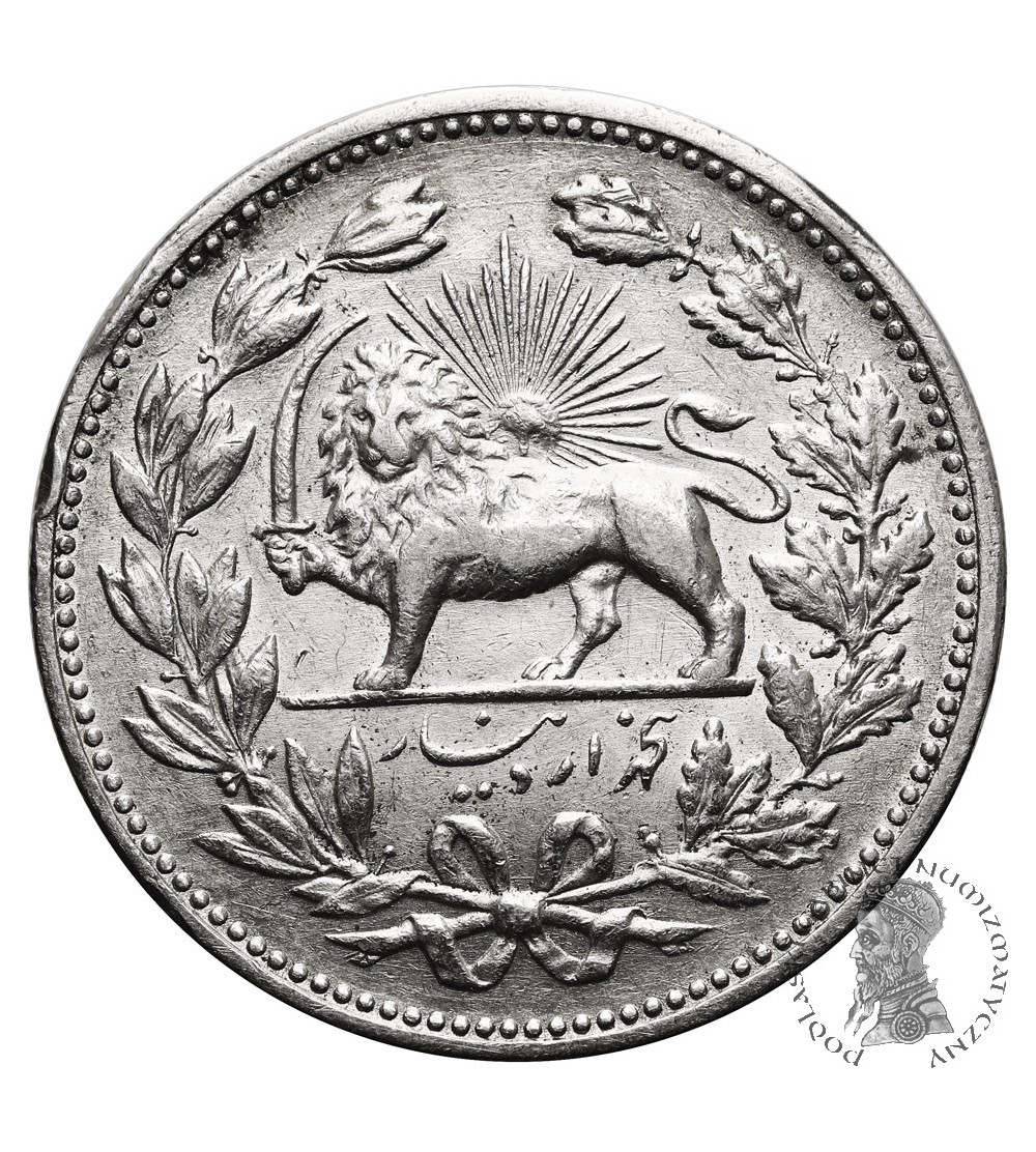 Iran, Muzaffar al-Din Shah. 5000 Dinars (5 Kran), AH 1320 / 1902 AD Iran, Muzaffar al-Din Shah. 5000 Dinars (5 Kran), AH 1320 / 1902 AD
