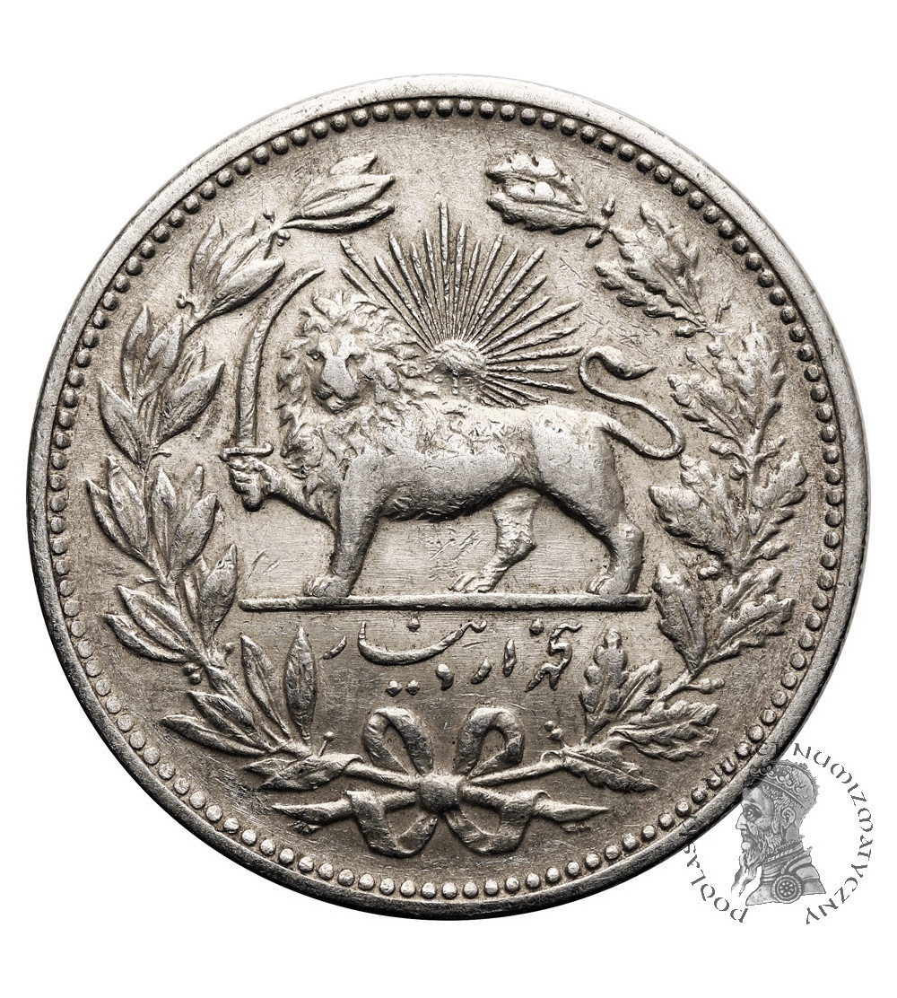 Iran, Muzaffar al-Din Shah. 5000 Dinars (5 Kran), AH 1320 / 1902 AD Iran, Muzaffar al-Din Shah. 5000 Dinars (5 Kran), AH 1320 / 1902 AD