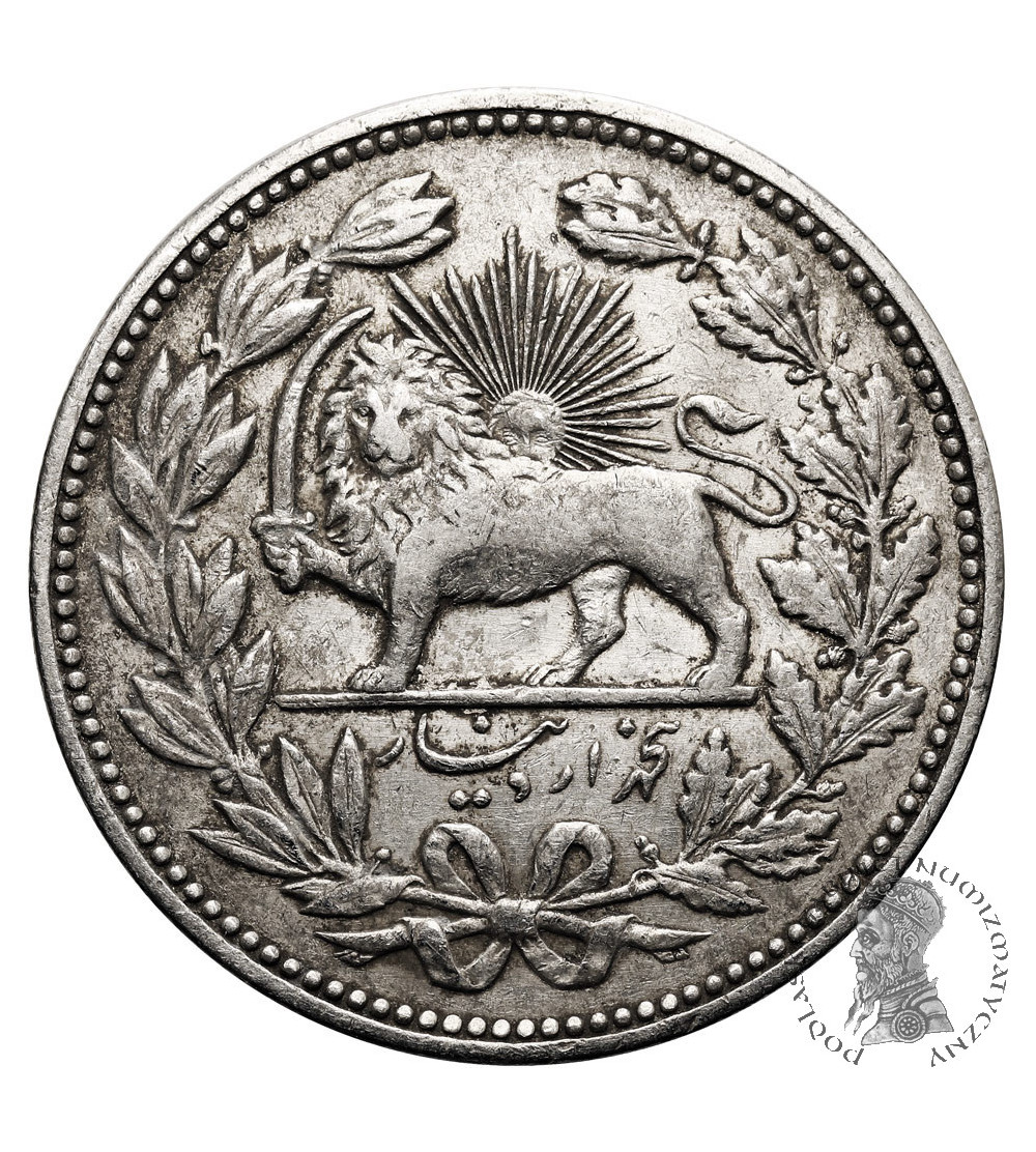 Iran, Muzaffar al-Din Shah. 5000 Dinars (5 Kran), AH 1320 / 1902 AD Iran, Muzaffar al-Din Shah. 5000 Dinars (5 Kran), AH 1320 / 1902 AD