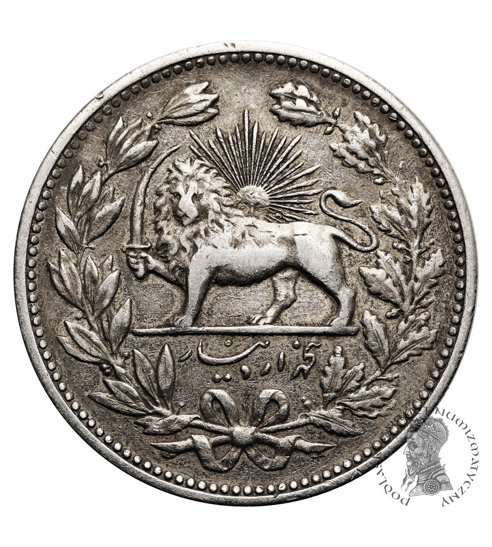 Iran, Muzaffar al-Din Shah. 5000 Dinars (5 Kran), AH 1320 / 1902 AD Iran, Muzaffar al-Din Shah. 5000 Dinars (5 Kran), AH 1320 / 1902 AD