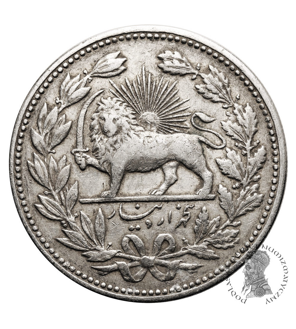 Iran, Muzaffar al-Din Shah. 5000 Dinars (5 Kran), AH 1320 / 1902 AD Iran, Muzaffar al-Din Shah. 5000 Dinars (5 Kran), AH 1320 / 1902 AD