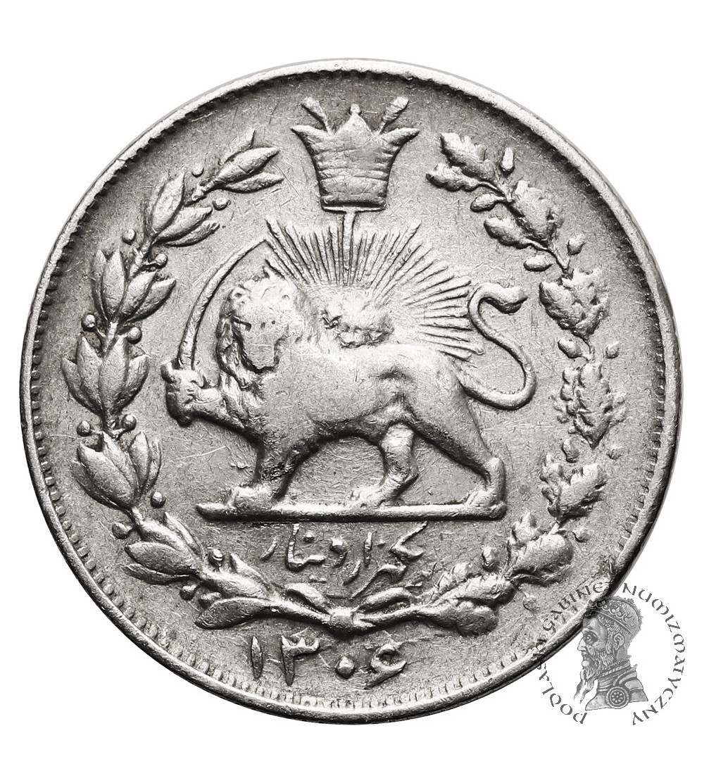 Iran, Reza Shah, AH 1344-1360 / 1925-1941. 1000 Dinars (1 Kran / Qiran), SH 1306 / 1927 AD Iran, Reza Shah, AH 1344-1360 / 1925-1941. 1000 Dinars (1 Kran / Qiran), SH 1306 / 1927 AD