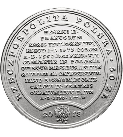 Poland. 50 Zlotych 2018, Henry III of France (Henricus Valesius), series: Treasures of Stanislaw August