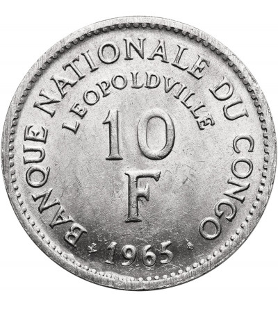 Congo Democratic Republic. 10 Francs 1965