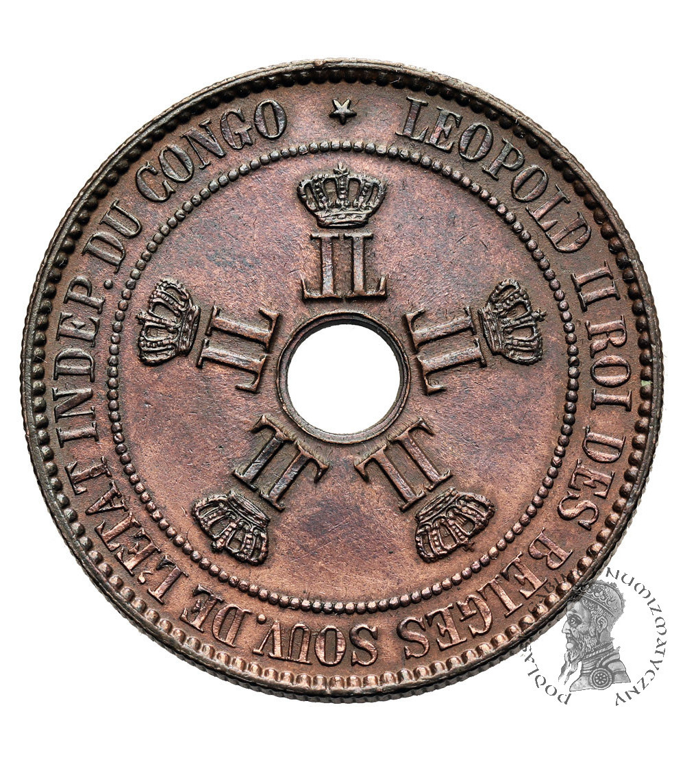 Kongo Belgijskie, Leopold II 1865-1908. 10 Centimes 1888 LW