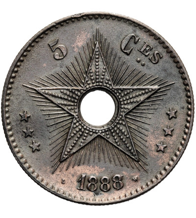 Kongo Belgijskie, Leopold II 1865-1908. 5 Centimes 1888 LW