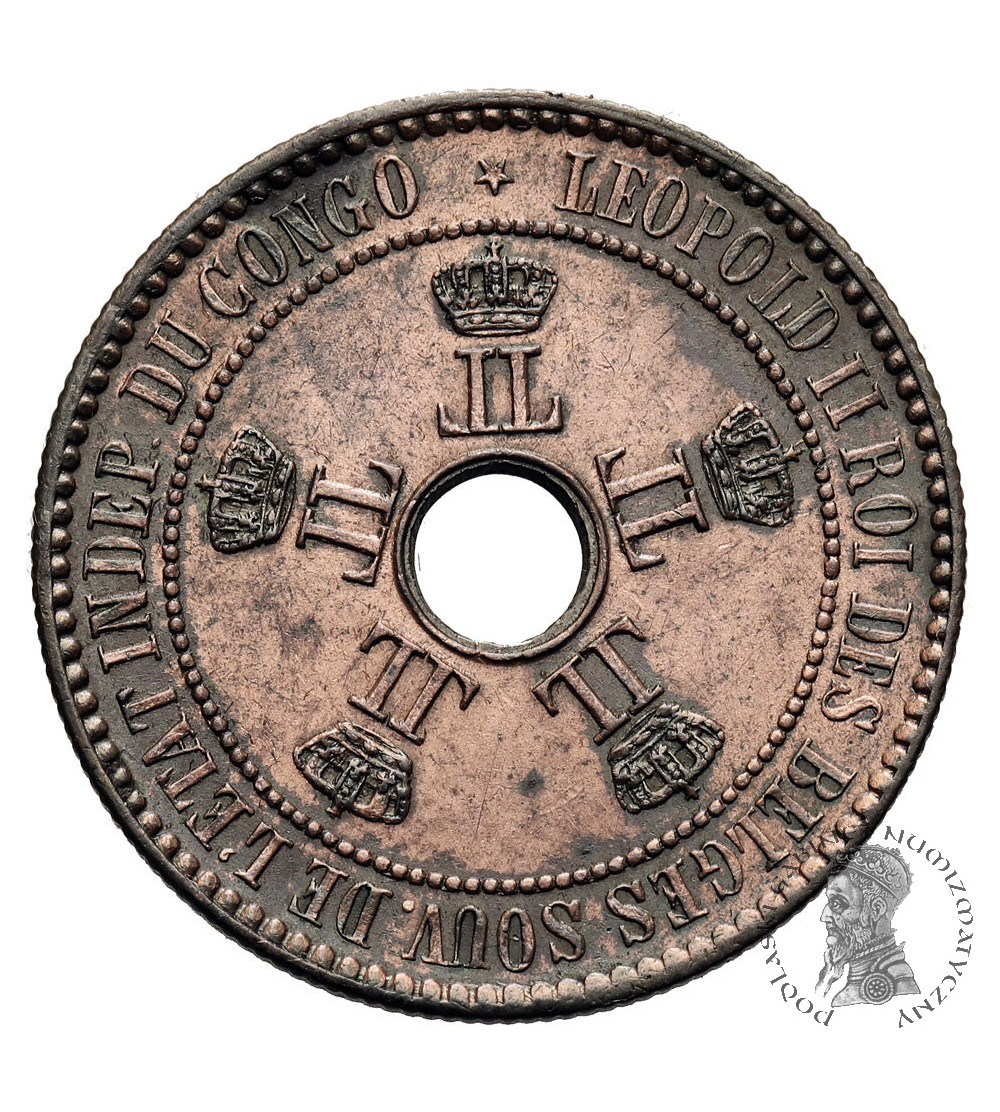 Kongo Belgijskie, Leopold II 1865-1908. 5 Centimes 1888 LW