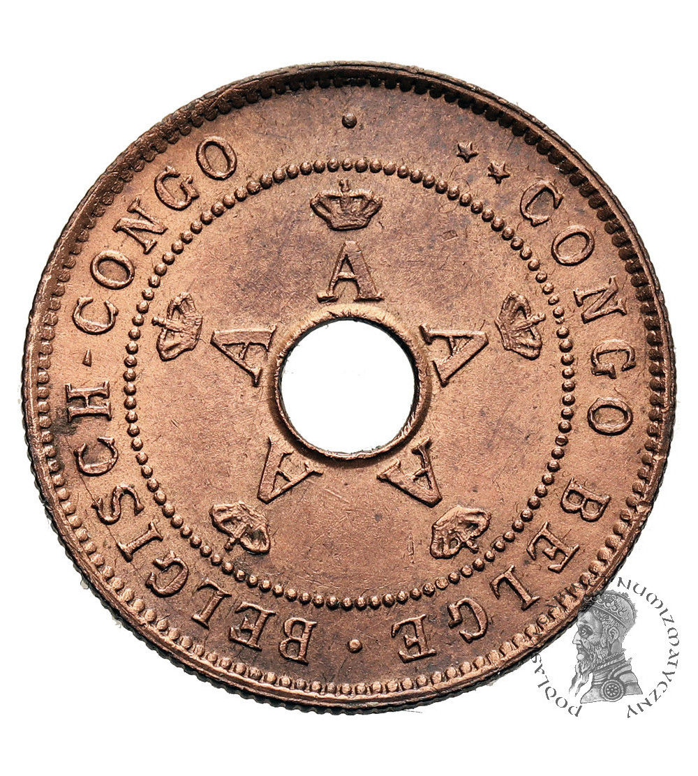 Belgian Congo, Albert I (1909-1934). 2 Centimes 1919