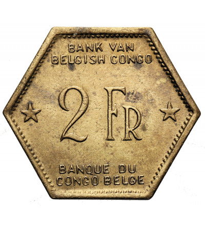 Belgian Congo, Leopold III (1934-1951). 2 Francs 1943