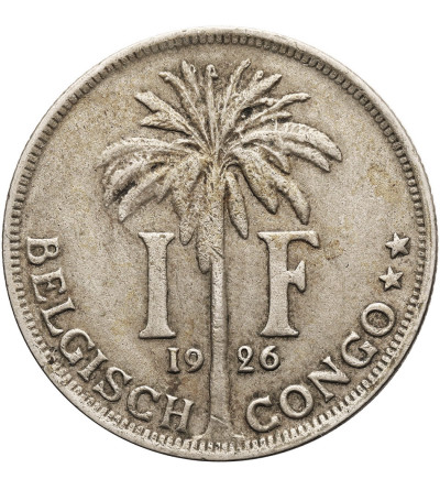 Belgian Congo, Albert I (1909-1934). 1 Franc 1926, BELGISCH CONGO
