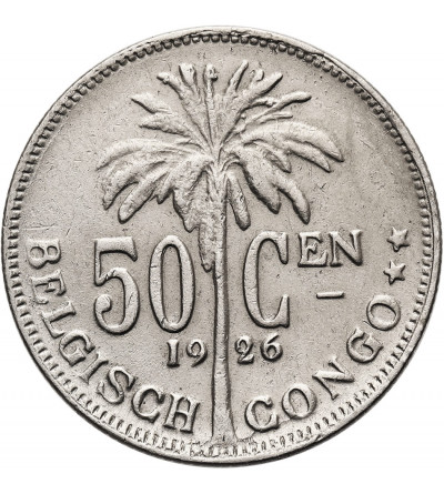 Kongo Belgijskie, Albert I (1909-1934). 50 Centimes 1926, BELGISCH CONGO