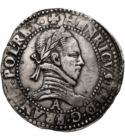 Polska / Francja. Henryk III Walezy 1573-1575-1589. Frank (Franc au col plat) 1586A, Paryż