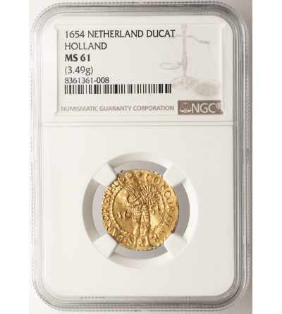 Netherlands, Province Holland. Ducat (Gouden Dukaat) 1654, Dordrecht - NGC MS 61, Top Pop